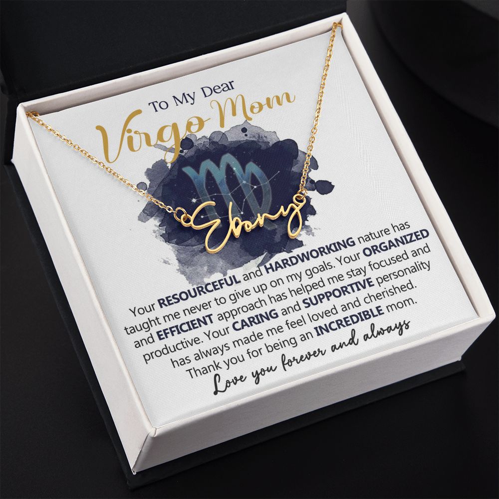 Virgo Mom Personalized Name Necklace Gift