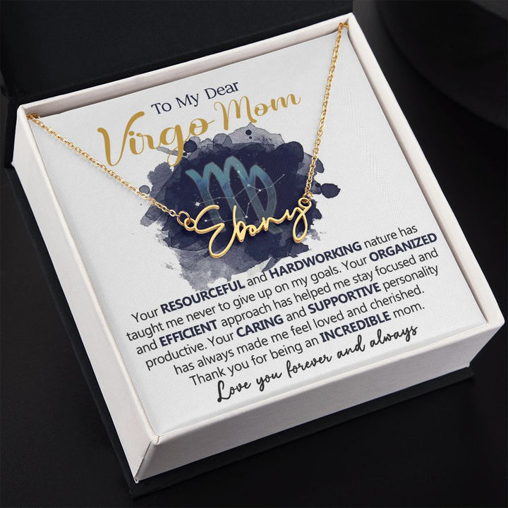 Virgo Mom Personalized Name Necklace Gift