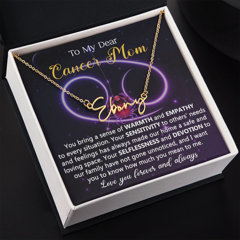 Cancer Mom Personalized Name Necklace Gift