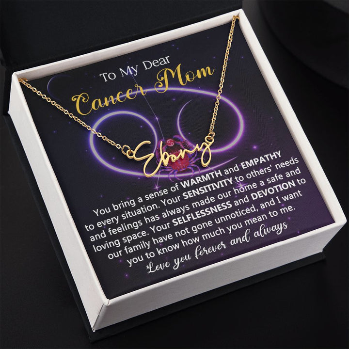 Cancer Mom Personalized Name Necklace Gift