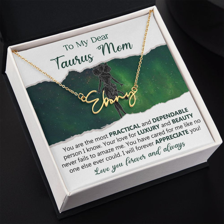 Taurus Mom Personalized Name Necklace Gift