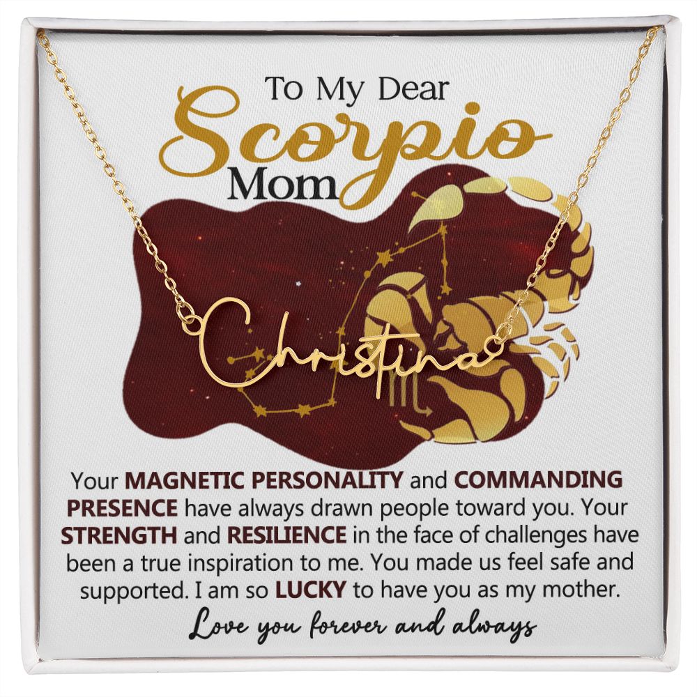 Scorpio Mom Custom Name Necklace Gift