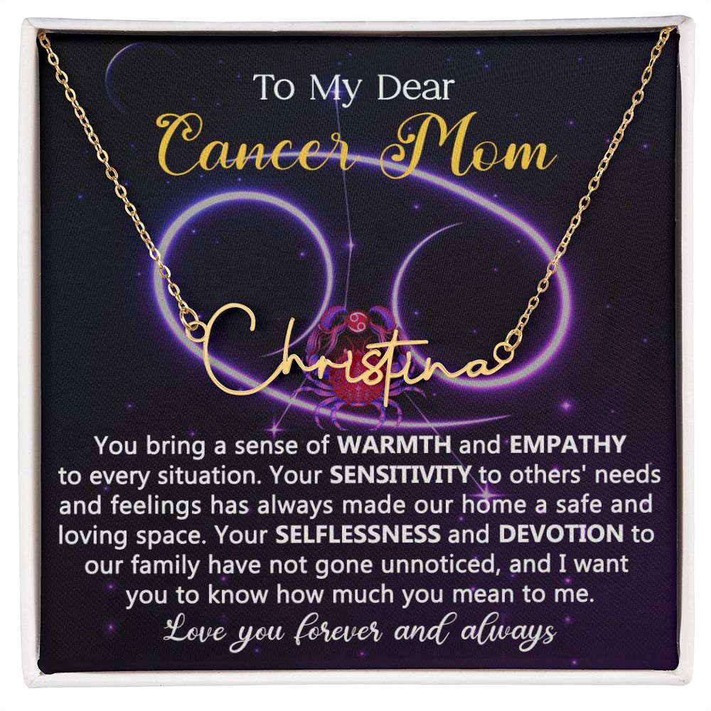 Cancer Mom Personalized Name Necklace Gift