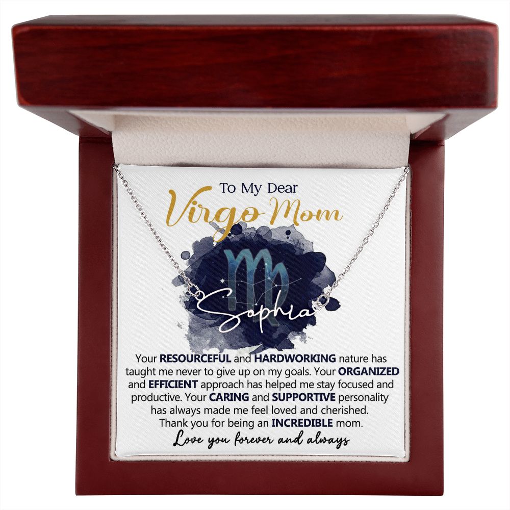 Virgo Mom Personalized Name Necklace Gift