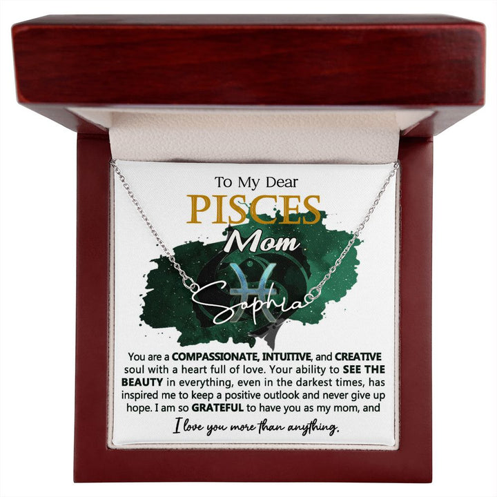 Pisces Mom Custom Name Necklace Gift