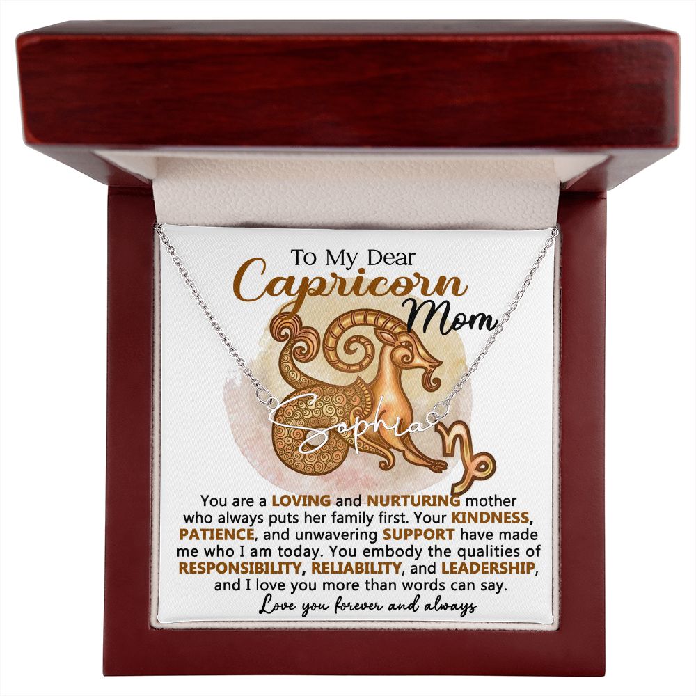 Capricorn Mom Personalized Name Necklace Gift