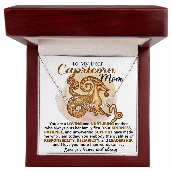 Capricorn Mom Personalized Name Necklace Gift