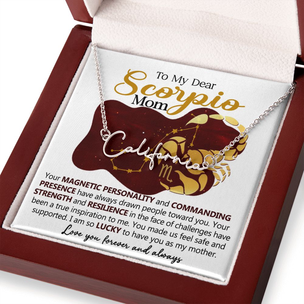 Scorpio Mom Custom Name Necklace Gift