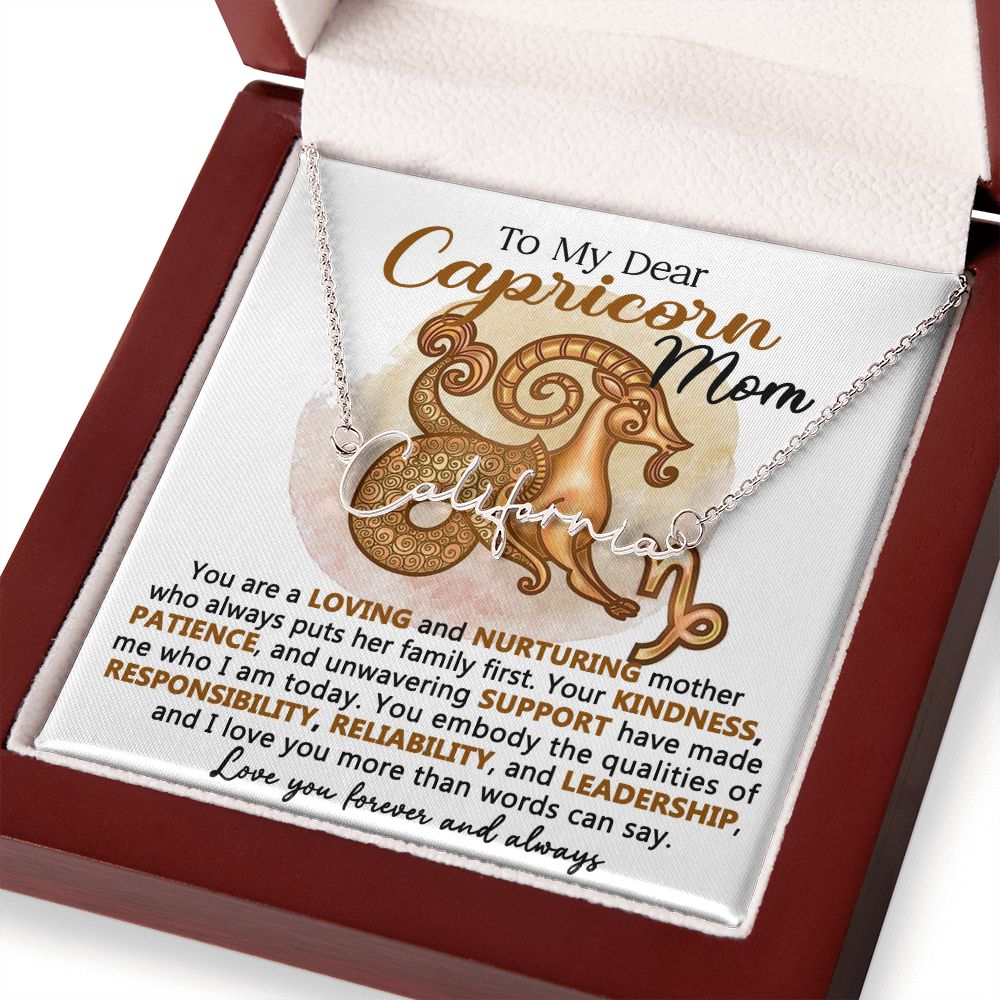 Capricorn Mom Personalized Name Necklace Gift