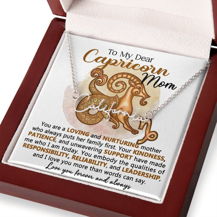 Capricorn Mom Personalized Name Necklace Gift