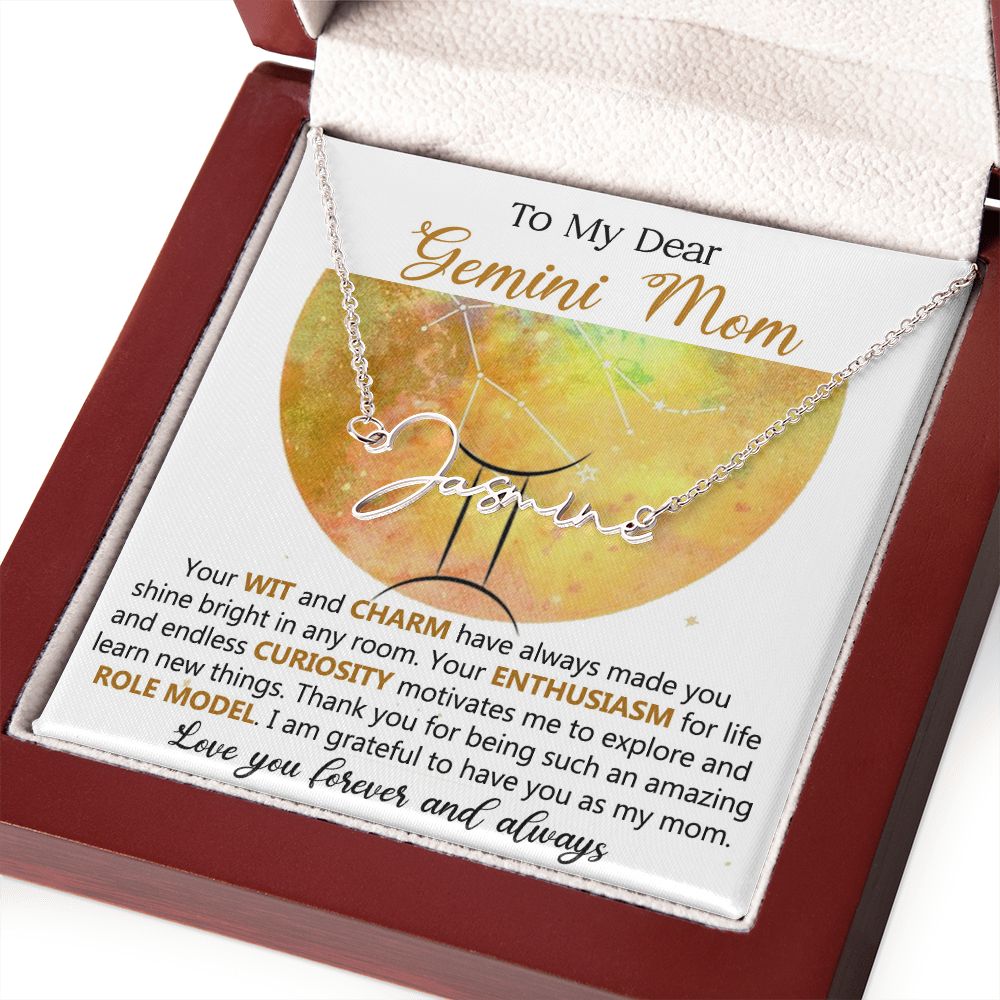 Gemini Mom Custom Name Necklace Gift