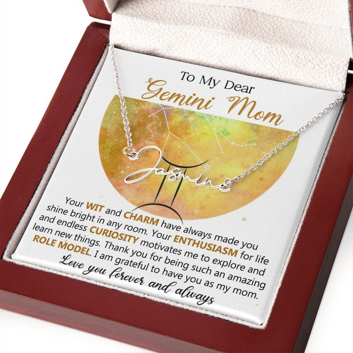 Gemini Mom Custom Name Necklace Gift