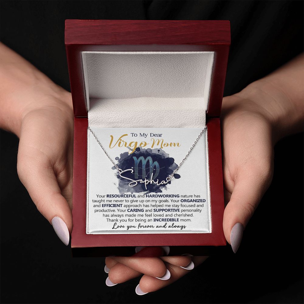 Virgo Mom Personalized Name Necklace Gift