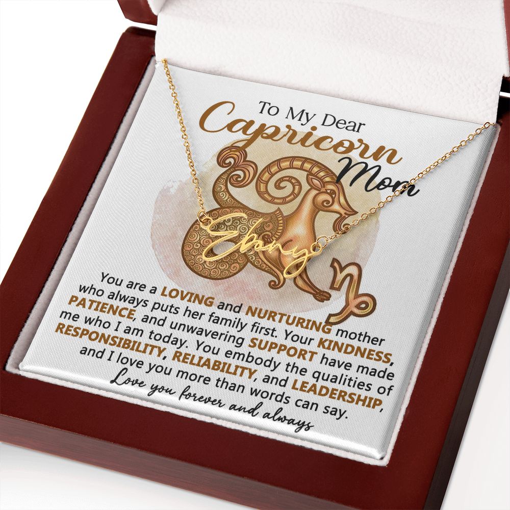 Capricorn Mom Personalized Name Necklace Gift
