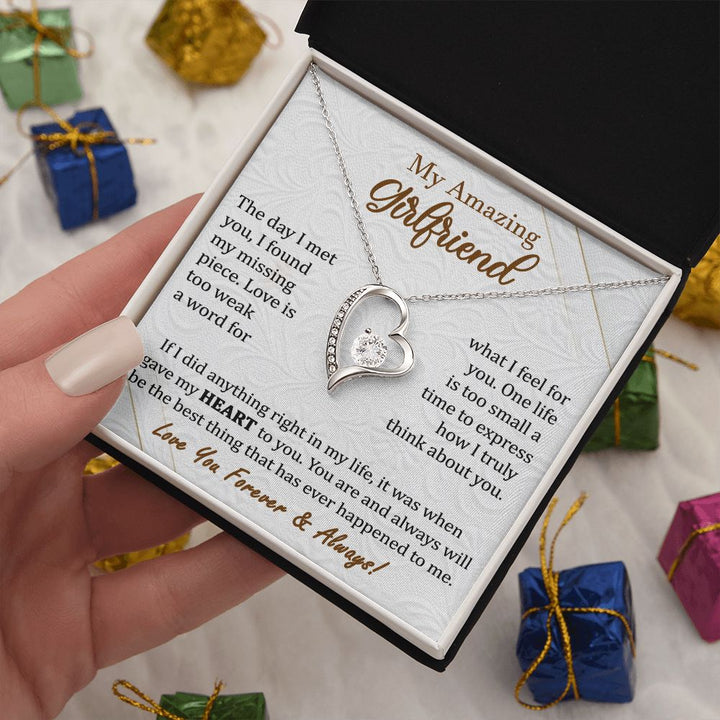 Heart Necklace Gift for Amazing Girlfriend