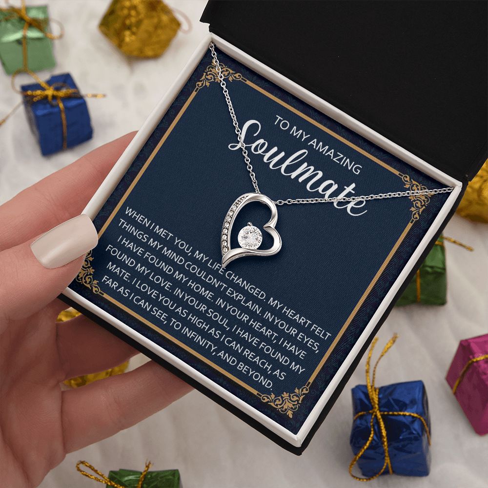 To My Amazing Soulmate Heart Necklace