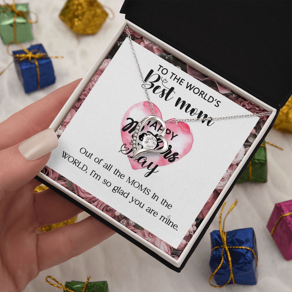 World’s Best Mom Heart Necklace