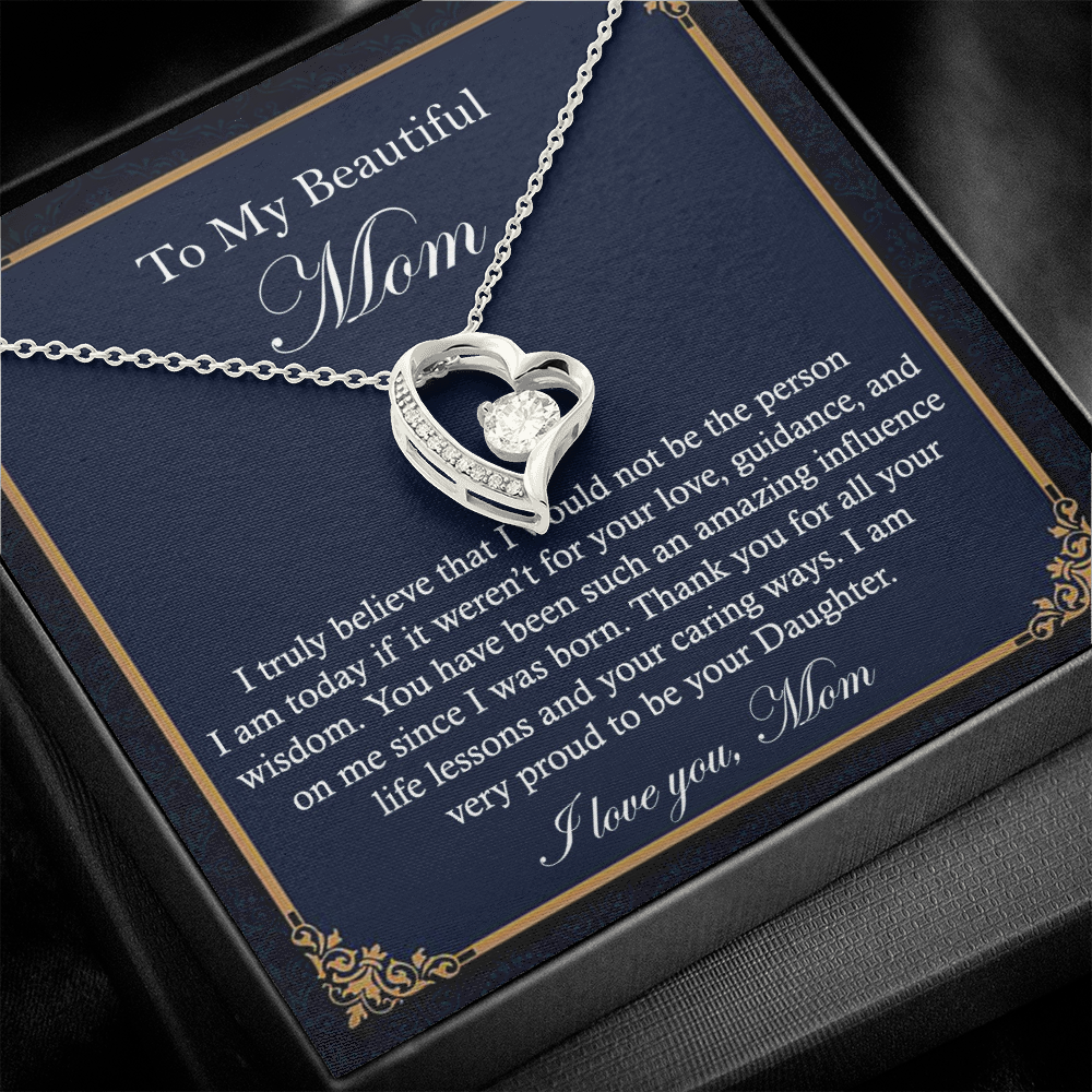 Heart Necklace Gift for Beautiful Mom