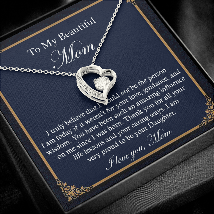 Heart Necklace Gift for Beautiful Mom