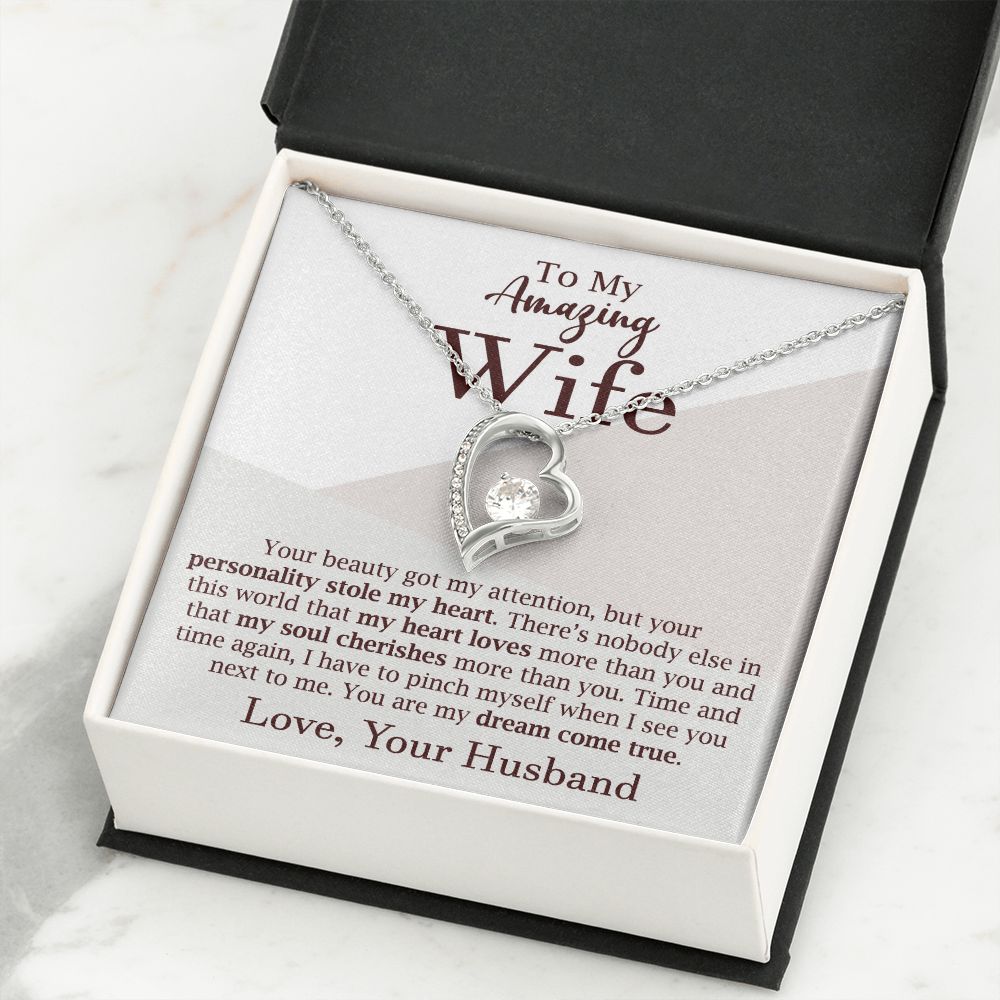 Romantic Heart Necklace Gift for Wife