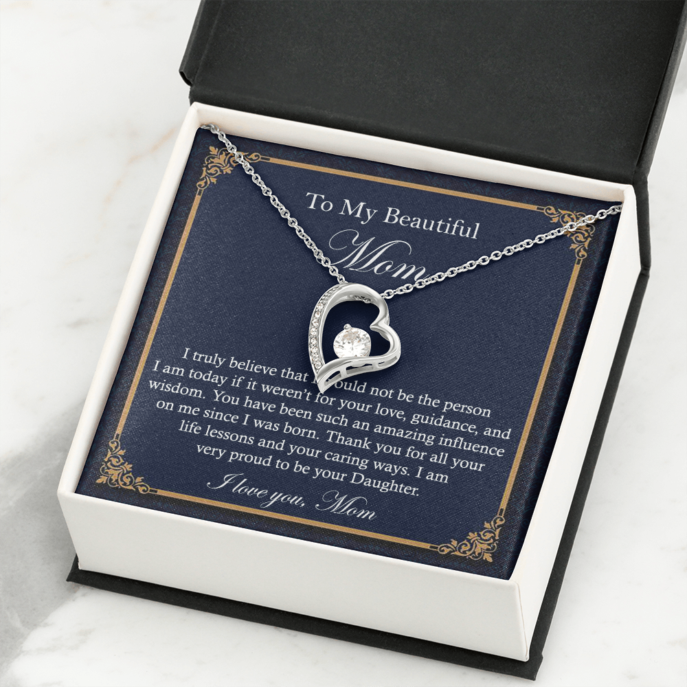 Heart Necklace Gift for Beautiful Mom