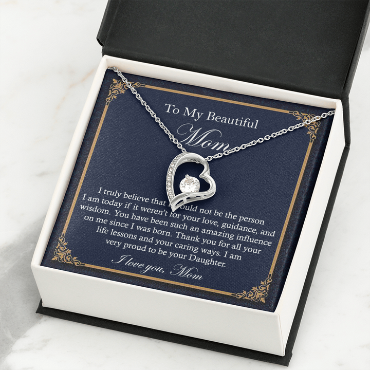 Heart Necklace Gift for Beautiful Mom
