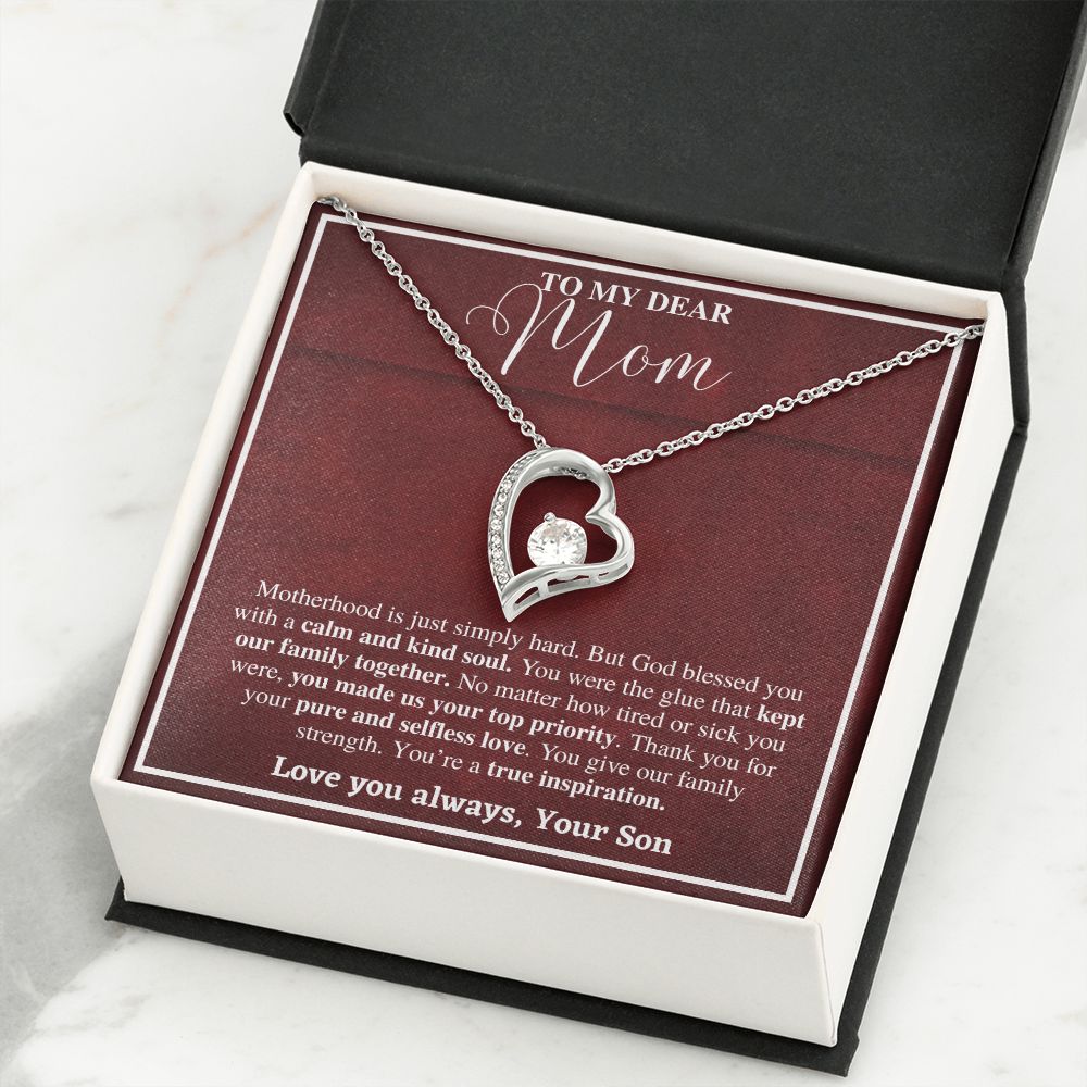 Heart Necklace Gift for Mom from Son