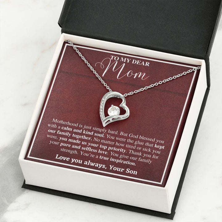 Heart Necklace Gift for Mom from Son