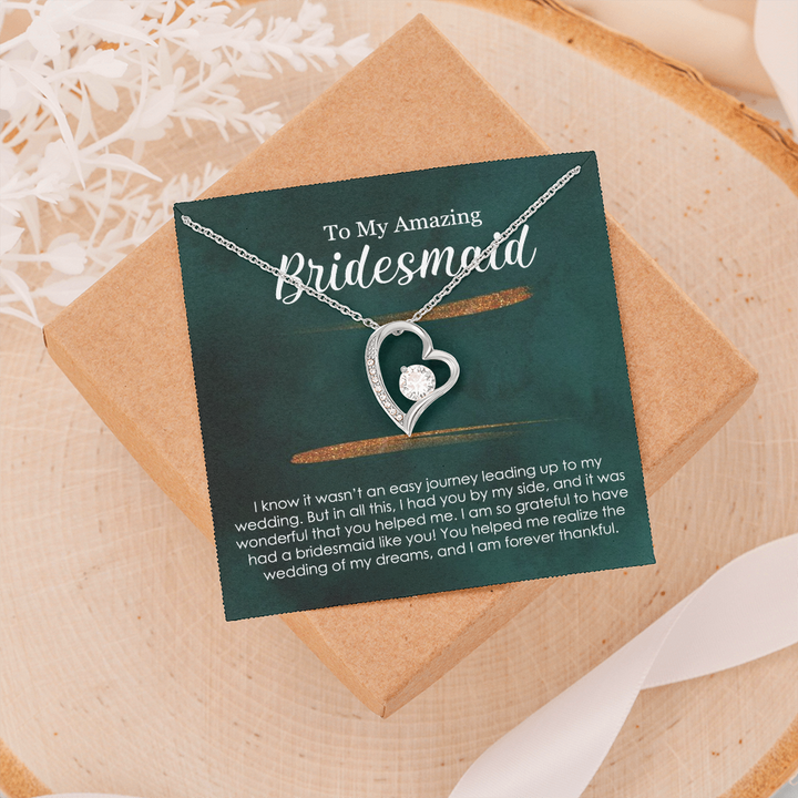 Heart Necklace Bridesmaid Thank You Gift