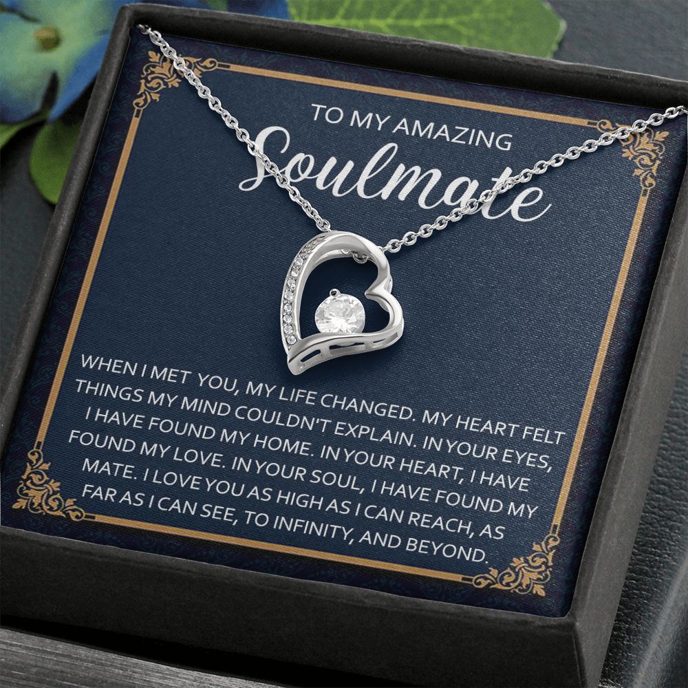 To My Amazing Soulmate Heart Necklace