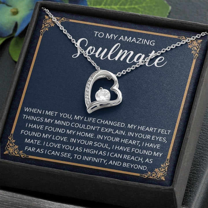 To My Amazing Soulmate Heart Necklace