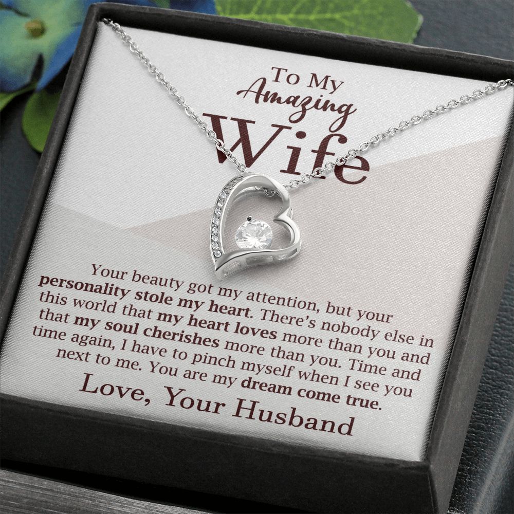 Romantic Heart Necklace Gift for Wife