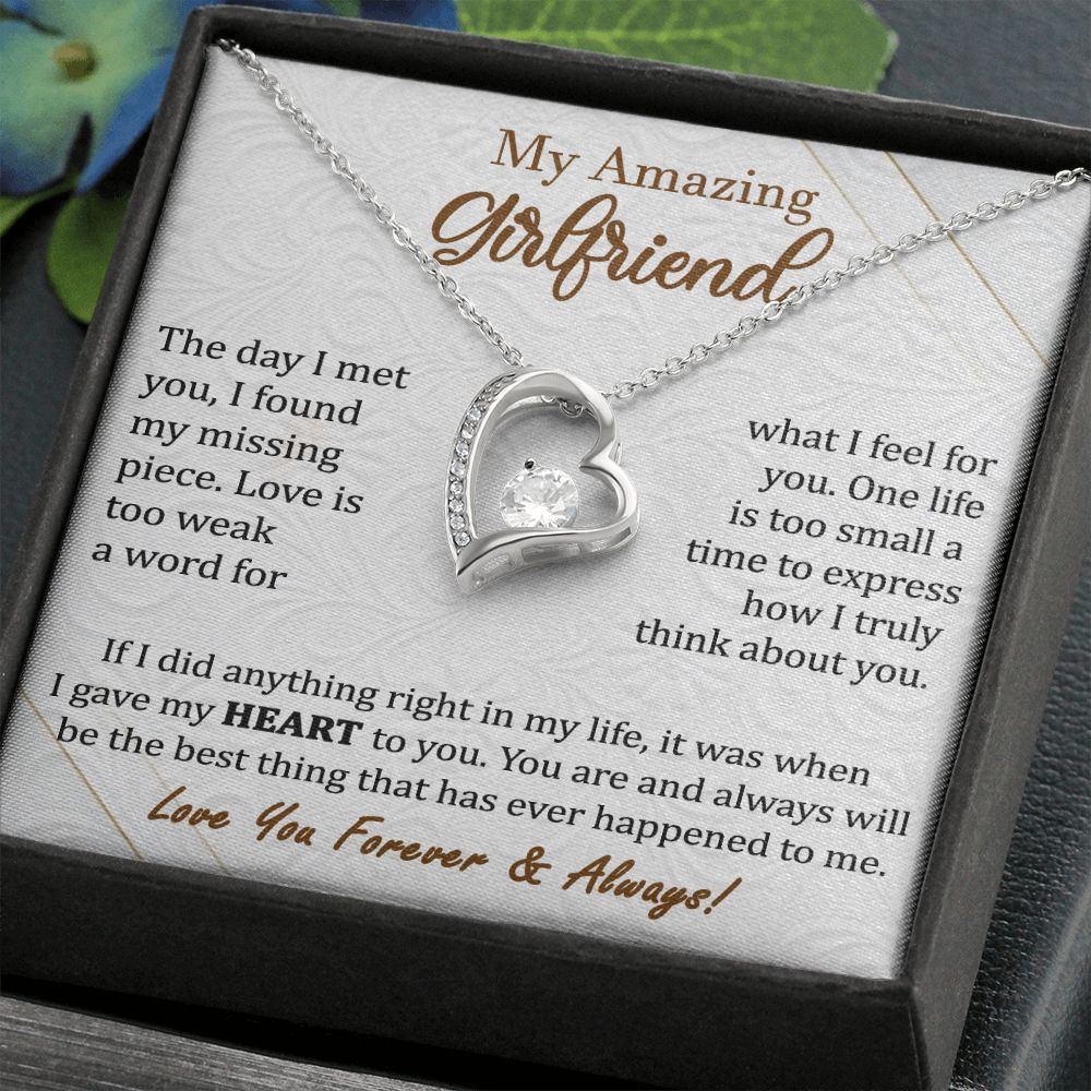 Heart Necklace Gift for Amazing Girlfriend