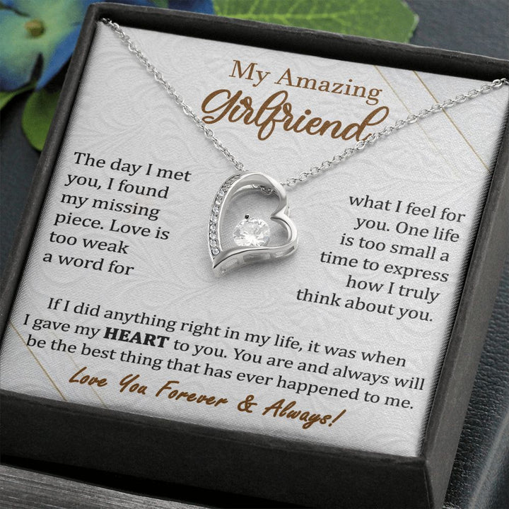 Heart Necklace Gift for Amazing Girlfriend