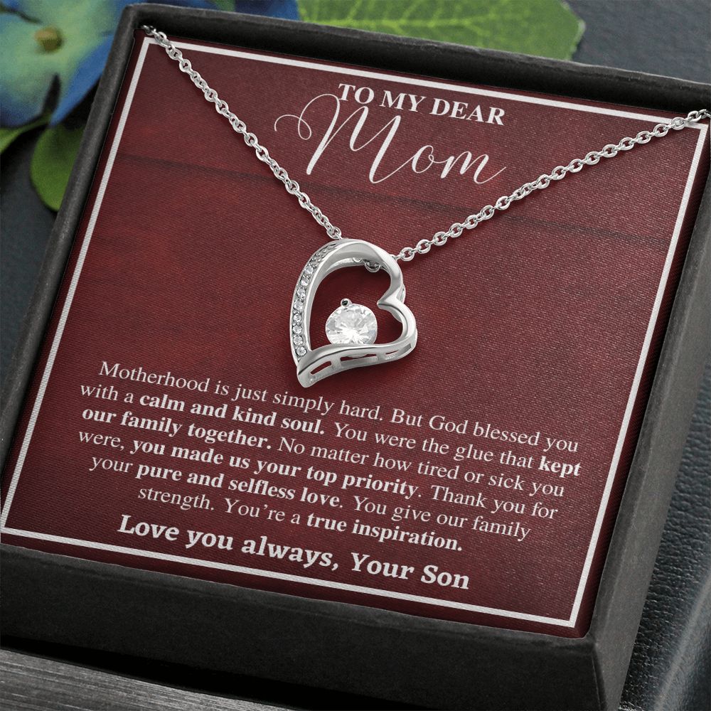 Heart Necklace Gift for Mom from Son