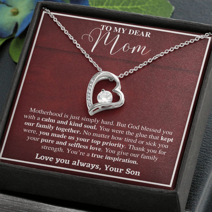 Heart Necklace Gift for Mom from Son