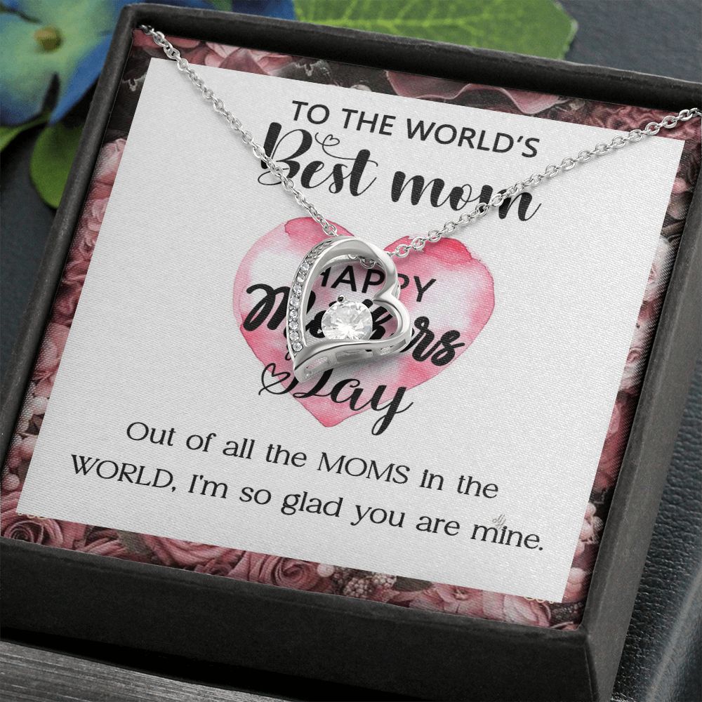 World’s Best Mom Heart Necklace
