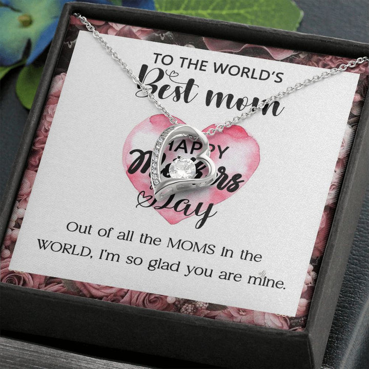 World’s Best Mom Heart Necklace