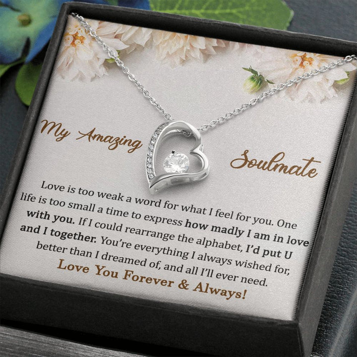 Heart Necklace for Soulmate with Love Note