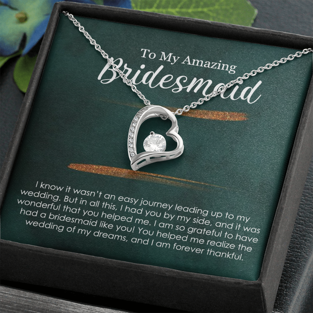 Heart Necklace Bridesmaid Thank You Gift