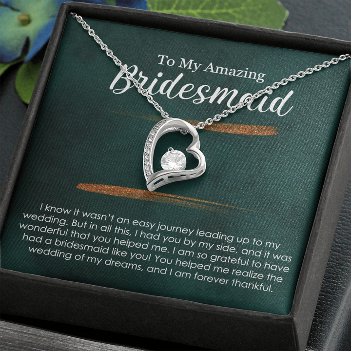 Heart Necklace Bridesmaid Thank You Gift