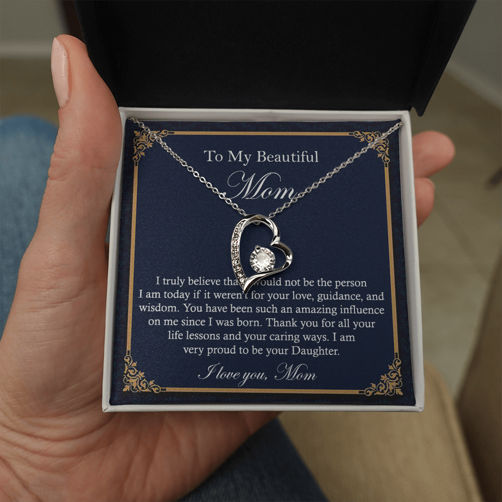 Heart Necklace Gift for Beautiful Mom