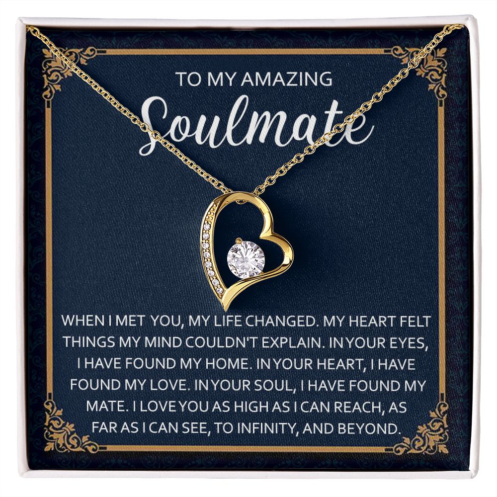 To My Amazing Soulmate Heart Necklace