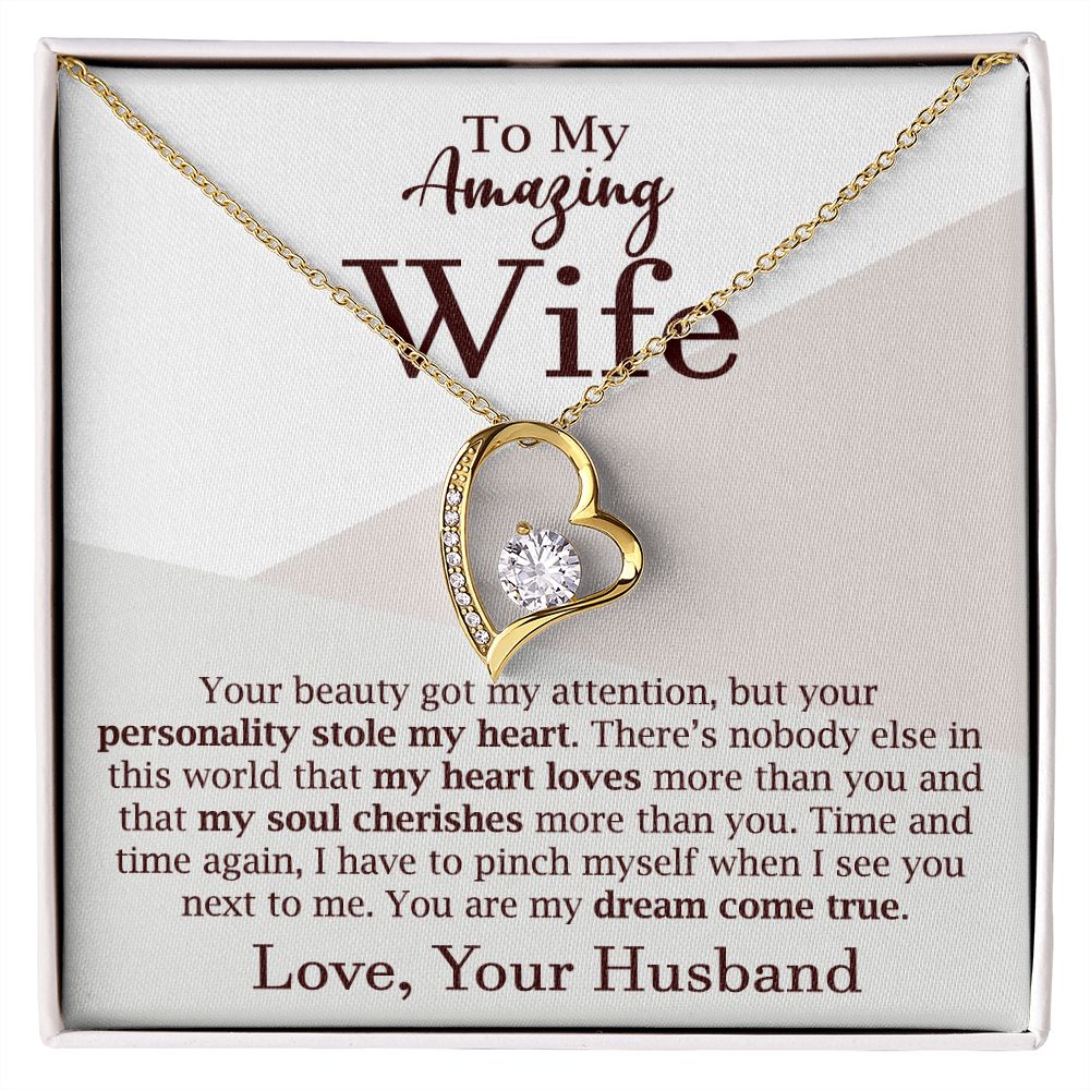 Romantic Heart Necklace Gift for Wife