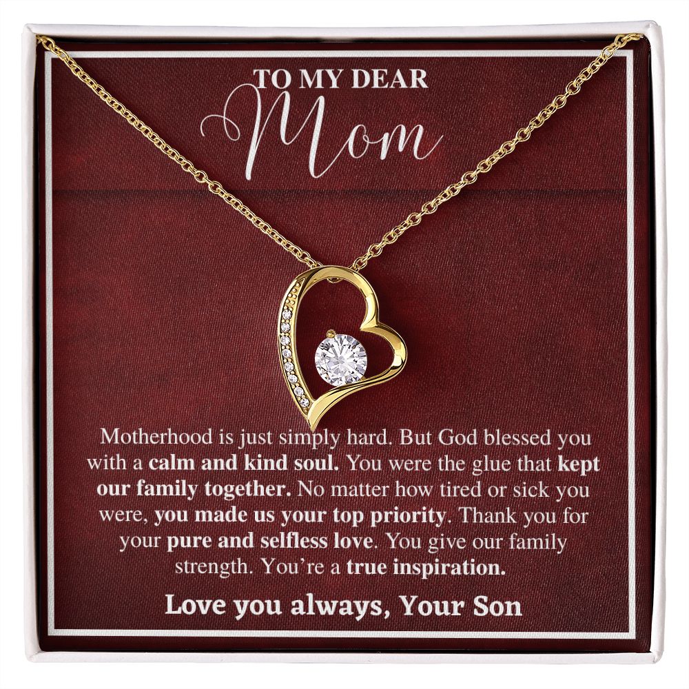 Heart Necklace Gift for Mom from Son