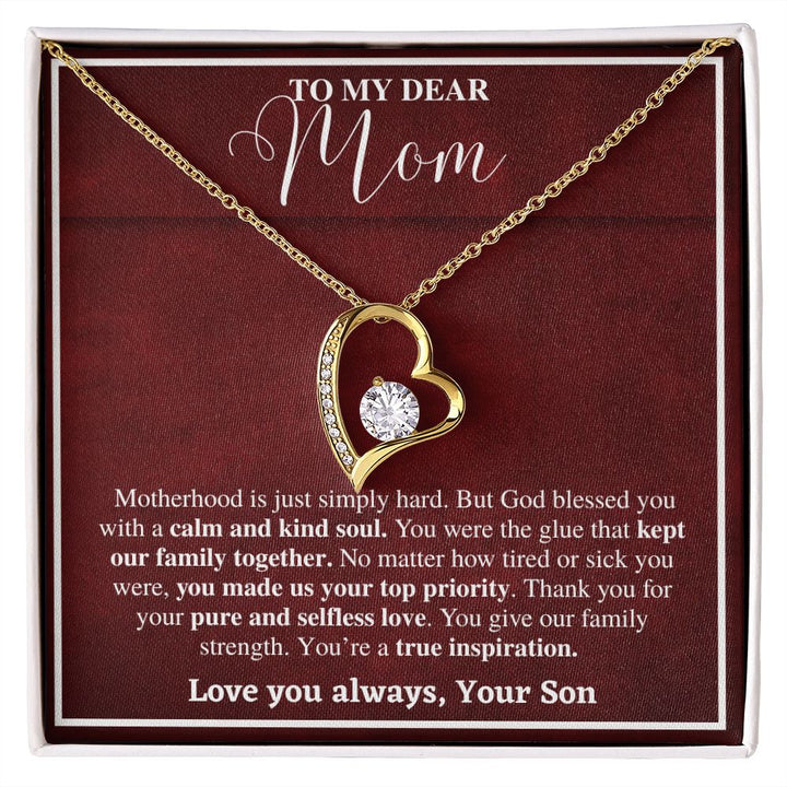 Heart Necklace Gift for Mom from Son