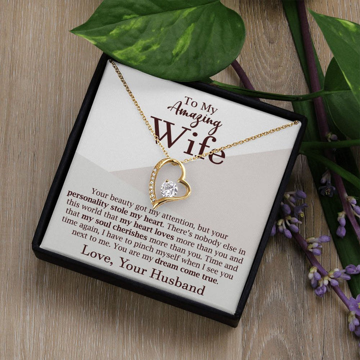 Romantic Heart Necklace Gift for Wife