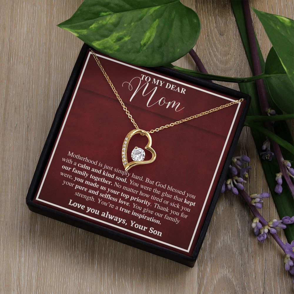 Heart Necklace Gift for Mom from Son