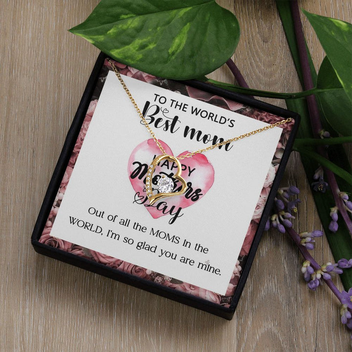 World’s Best Mom Heart Necklace