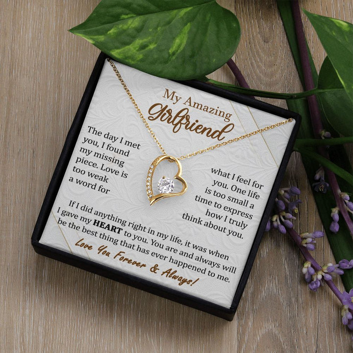 Heart Necklace Gift for Amazing Girlfriend